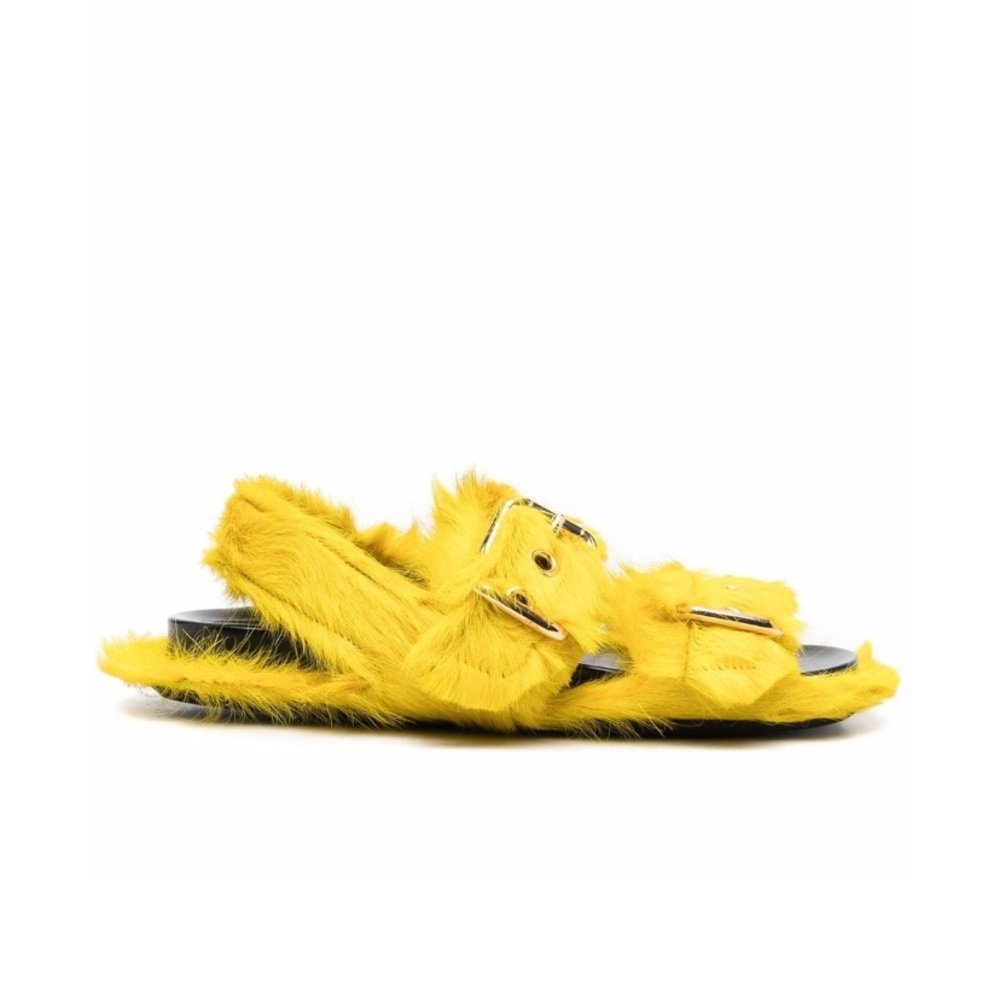 Marni Calf Hair Flat Sandals